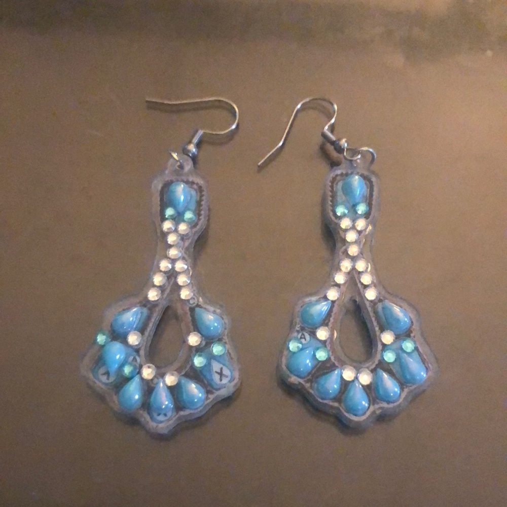 Elegant Blue Dangle Earrings